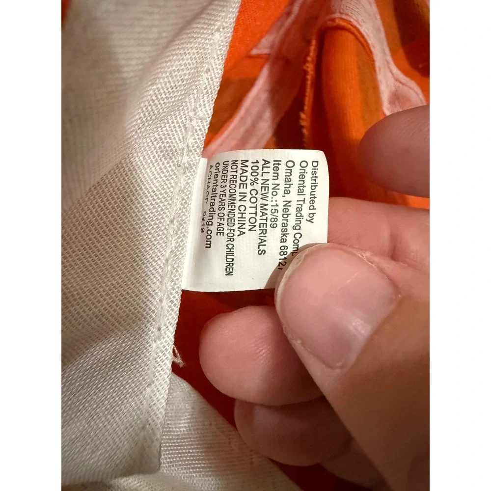 Oriental Trading Tiger Face Baseball Cap Orange Cotton Hat with Ears 15/89